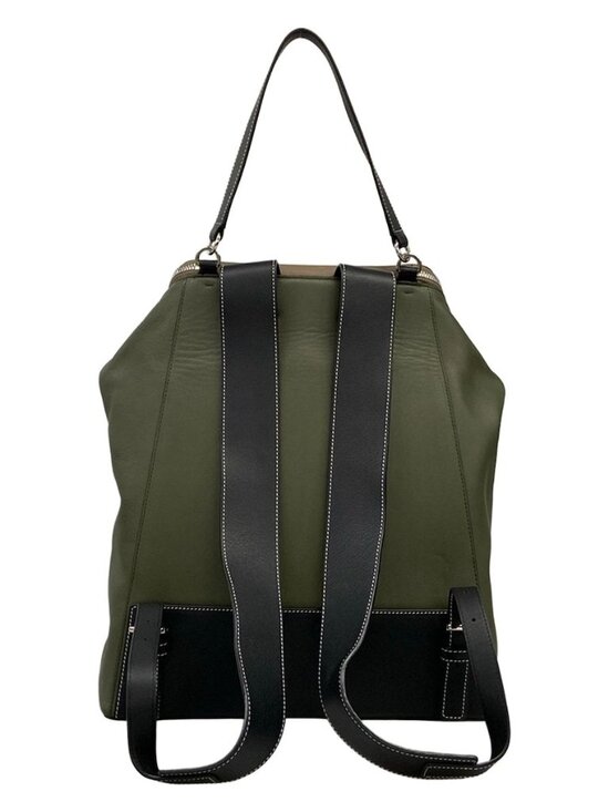 Loewe Sac Goya Backpack Khaki Gray Beige Black Leather main image 13